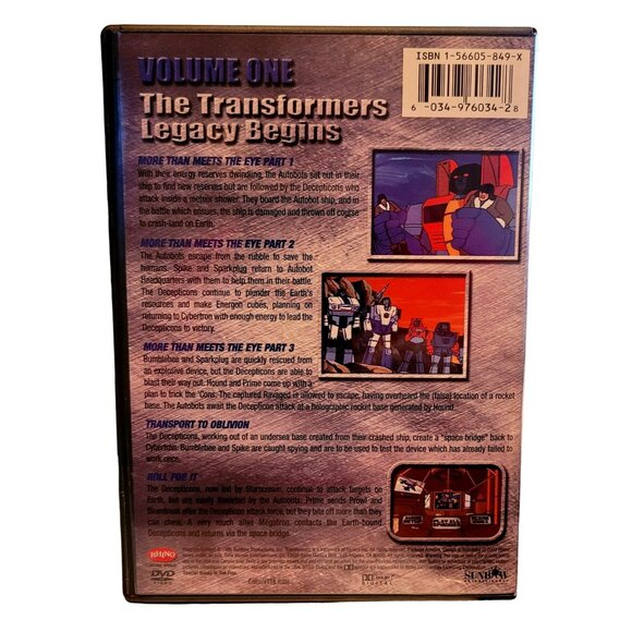 The Original Transformers Legacy Begins - Season 1: Vol. 1 4420dvd - Picture 2 of 2